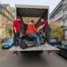 Schwertransport einer Harley Davidson von New York (Amerika) nach Mainz (Deutschland).